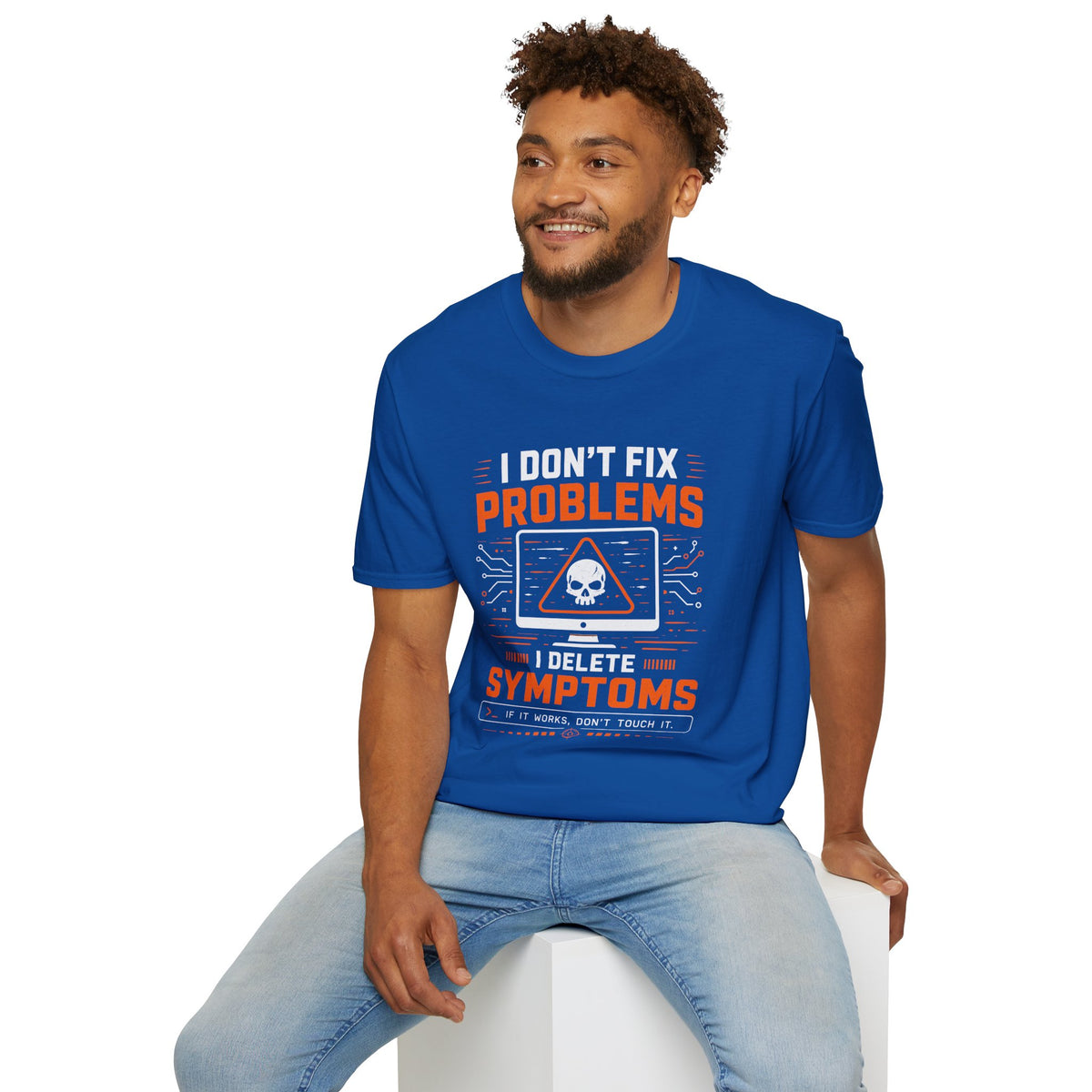 Problems Are The Symptoms T‑Shirt — Funny Diagnostic Graphic Tee