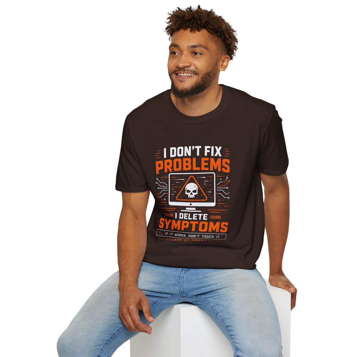 Problems Are The Symptoms T‑Shirt — Funny Diagnostic Graphic Tee
