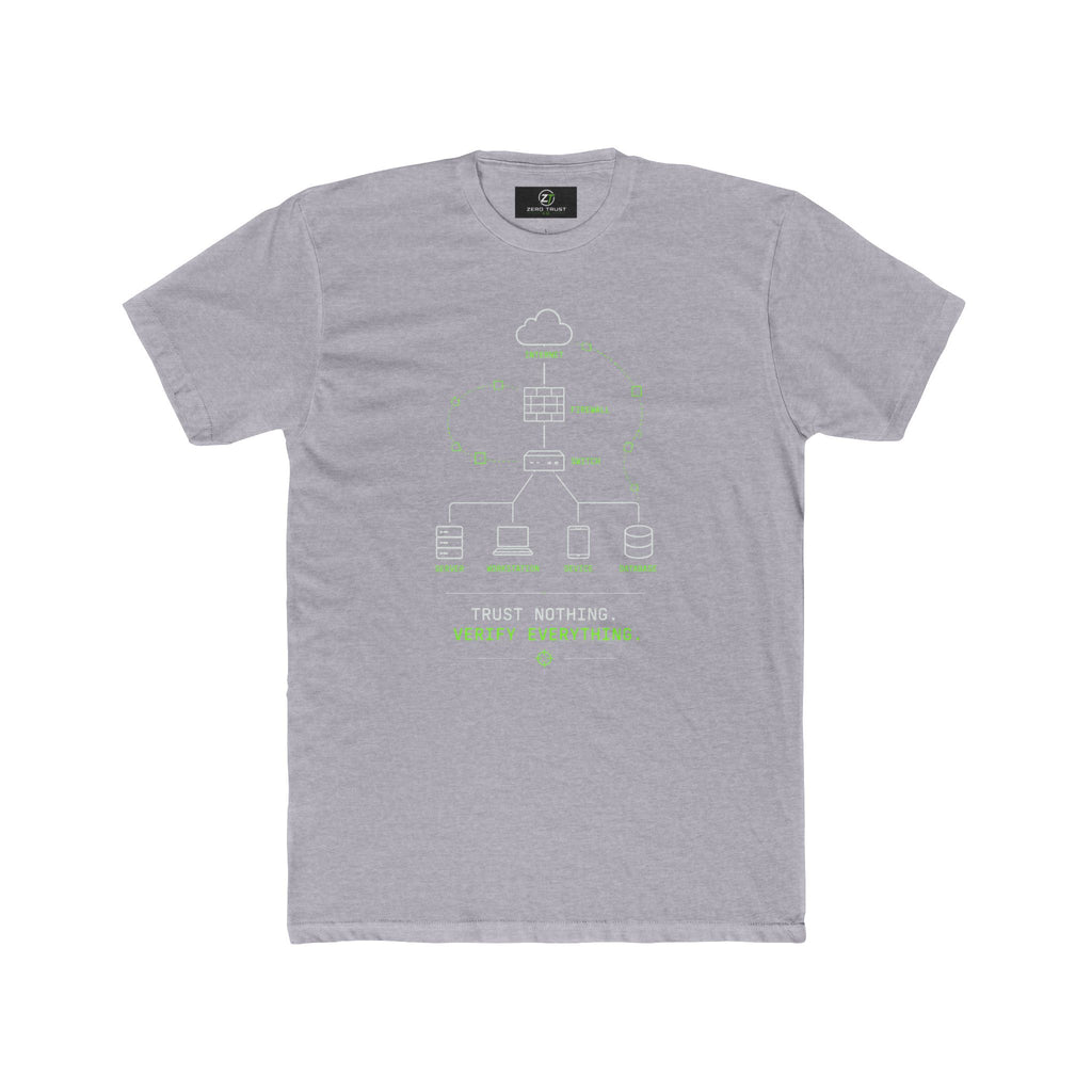 Cybersecurity Network Diagram Tee — "Trust Nothing. Verify Everything."