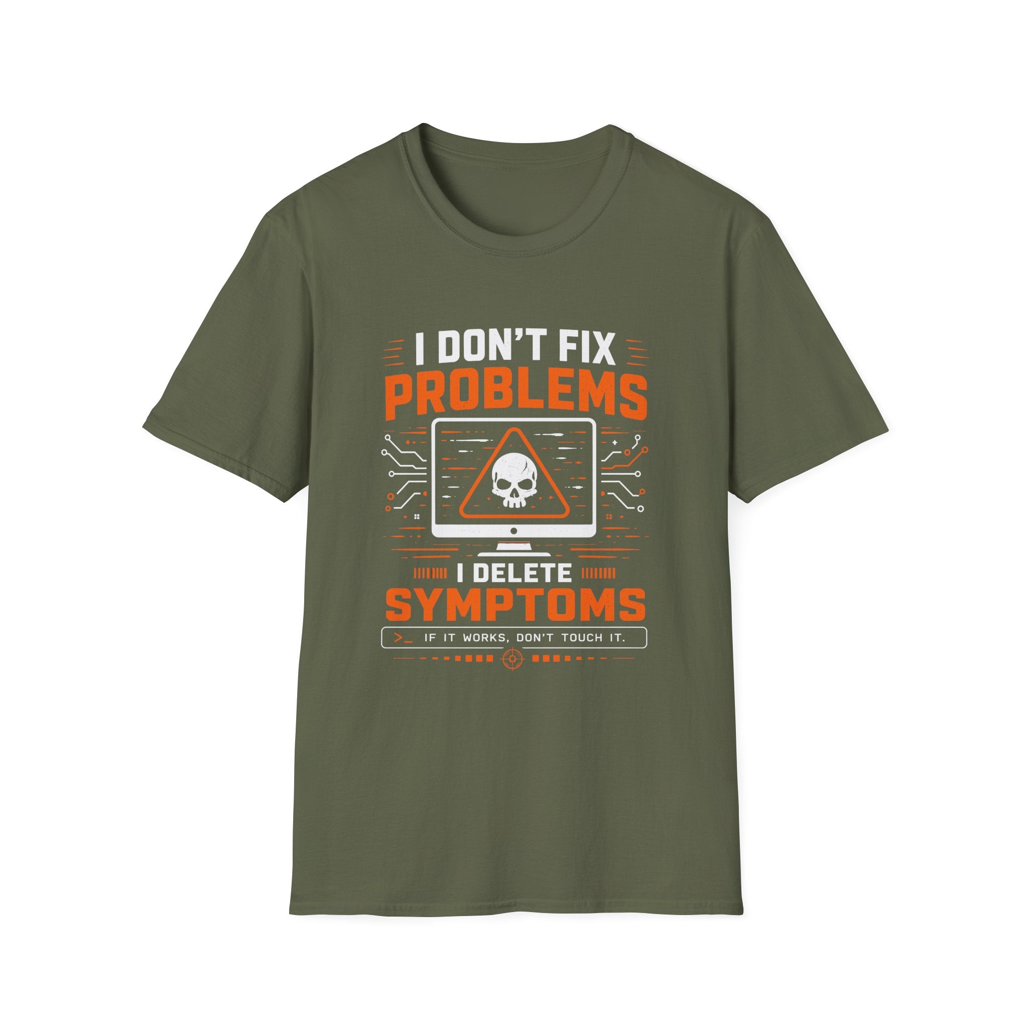 Problems Are The Symptoms T‑Shirt — Funny Diagnostic Graphic Tee